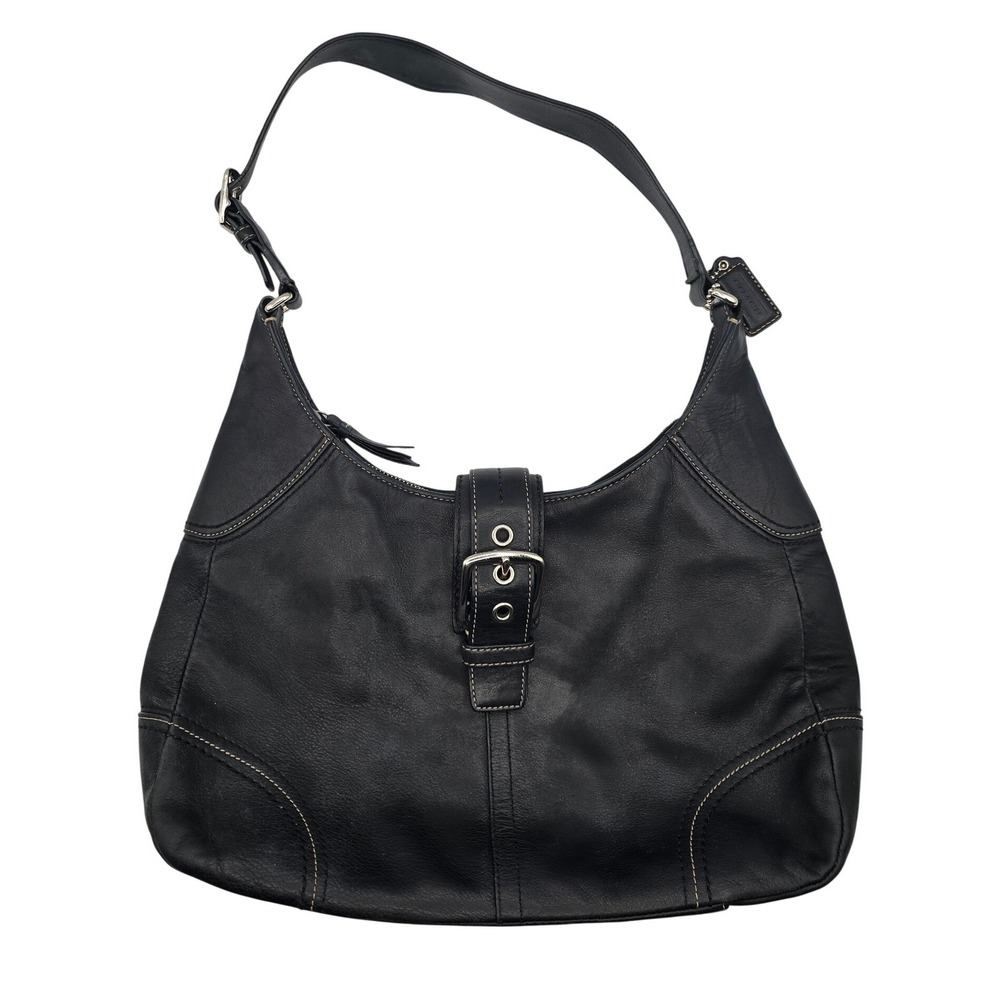 Coach Hamilton Soho Hobo F12601 Black Leather Shoulder Bag Y2K 2008 Buckle Rare